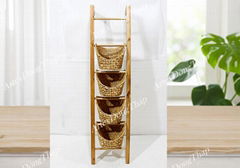 Tier Magazine Rack with Water Hyacinth Basket-HG0273A-1NA