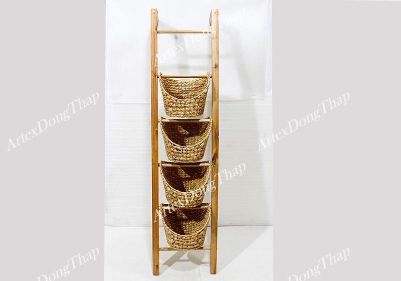 Tier Magazine Rack with Water Hyacinth Basket-HG0273A-1NA 2