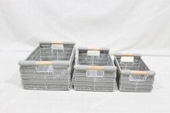 Home storage poly rattan storage basket - CH4950A-3GY