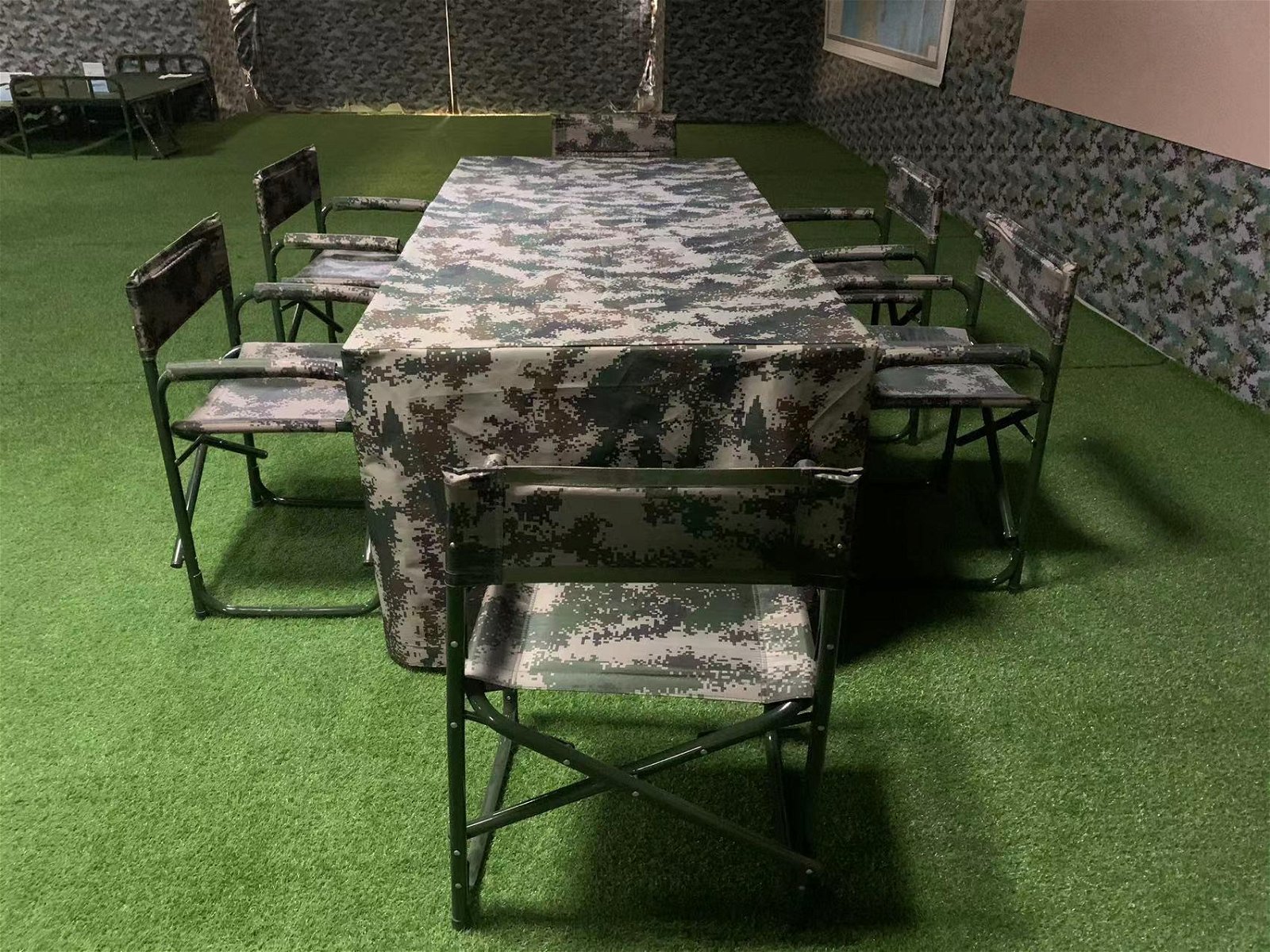 1*2米折叠会议桌椅套装户外便携行军指挥桌 野营休闲野餐桌凳 