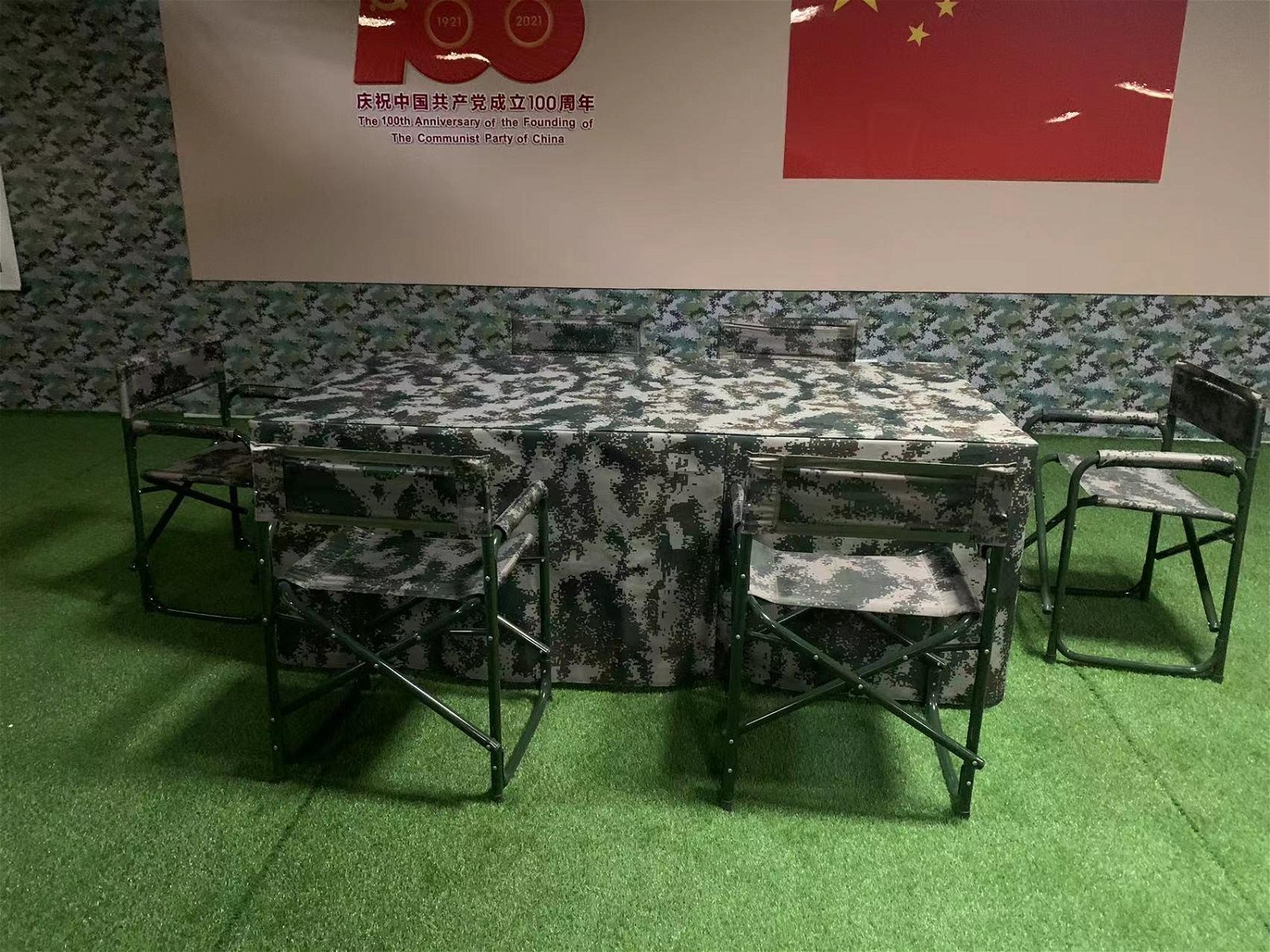 1*2米折叠会议桌椅套装户外便携行军指挥桌 野营休闲野餐桌凳  2