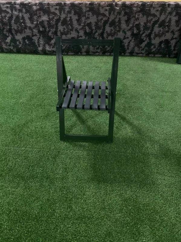 便携折叠椅，军绿钢木椅