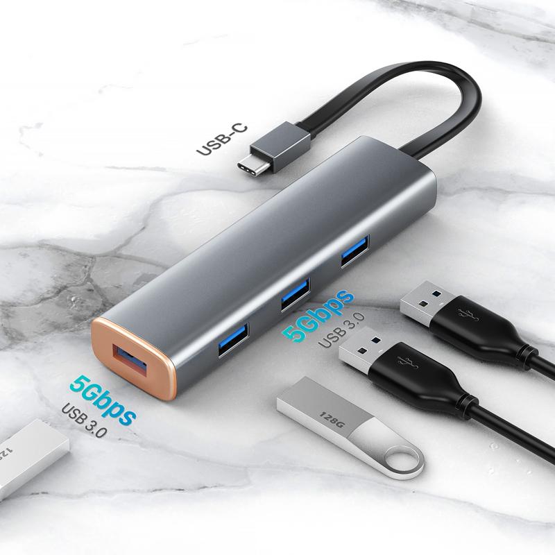 Portability 4-IN-1 USB-C to USB3.0×4 Adapter 5