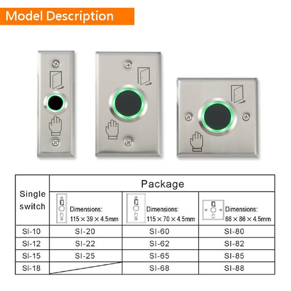 Infrared Touchless Sensor Button Exit button switch for lock door access control 4