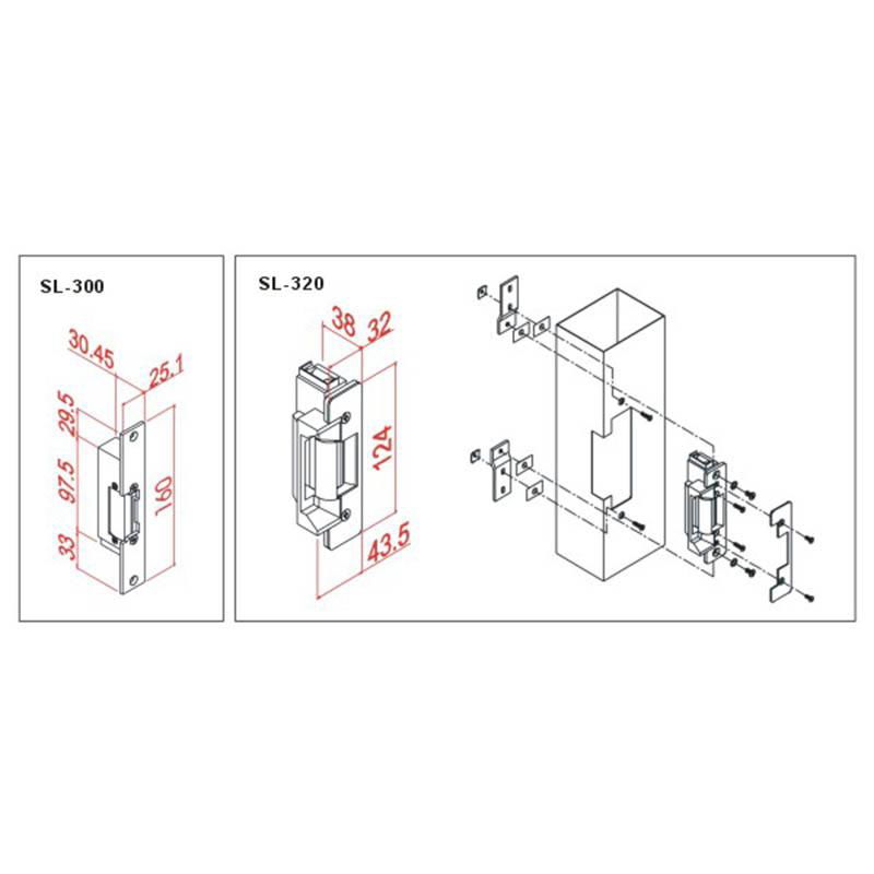 Electric Strike Lock Narrow Type Electric Door Lock  Fail Secure Access control 4