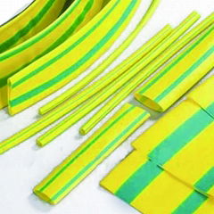 黃綠條紋熱縮管 柔軟阻燃聚烯烴熱收縮管 熱縮管批發