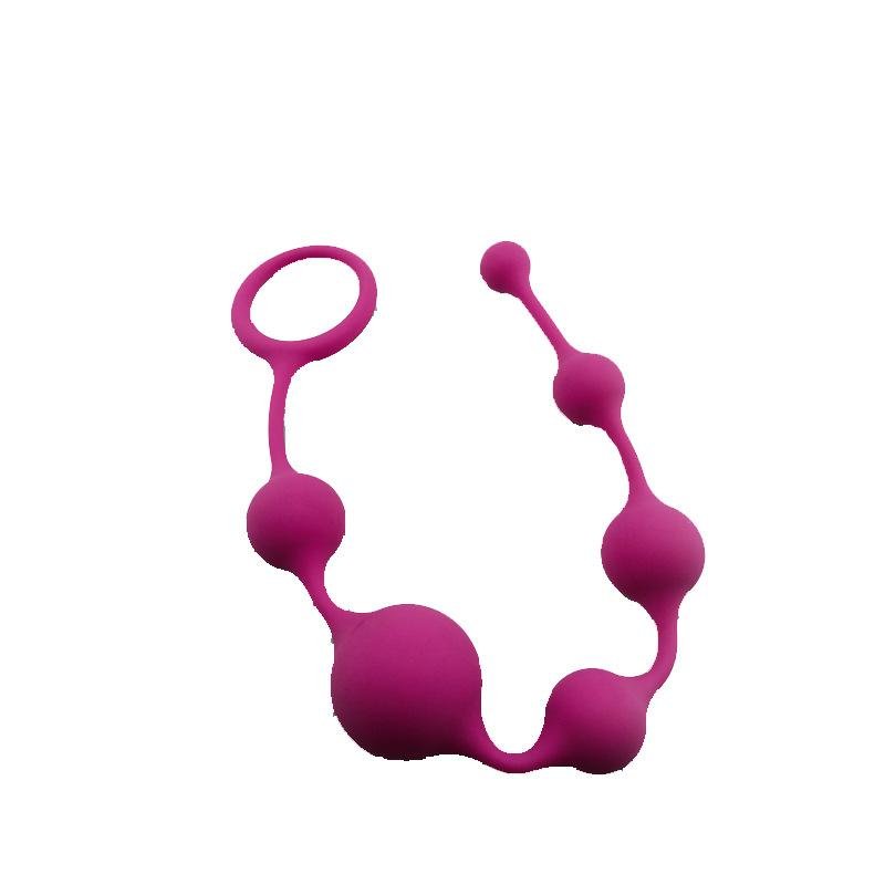 Bead String Anal Plug with Safe Pull Ring