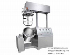 Vacuum emulsifying mixer for cosmetic pharmaceutical plant