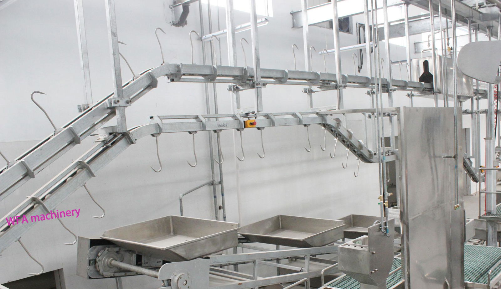 White Offal Synchronous Inspection Conveyor For Cattle Slaughtering Line