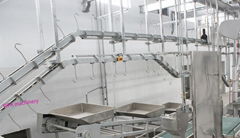 White Offal Synchronous Inspection Conveyor For Cattle Slaughtering Line