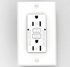 Self Test 15A Tamper Resistant GFCI, Duplex Outlet, Safe Receptacle, Socket