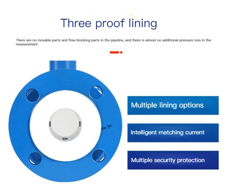 Electromagnetic flowmeter sewage, river, water, and liquid integrated split pipe 3