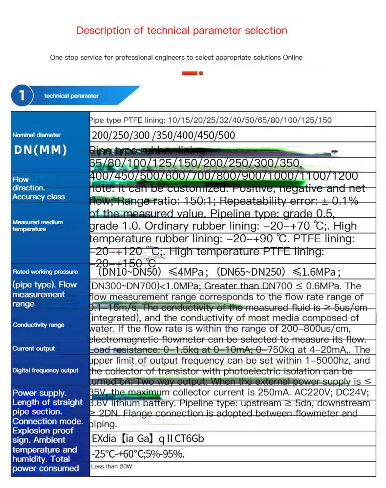電磁流量計污水河水水液體一體分體管道式數顯流量計DN50/DN100 4