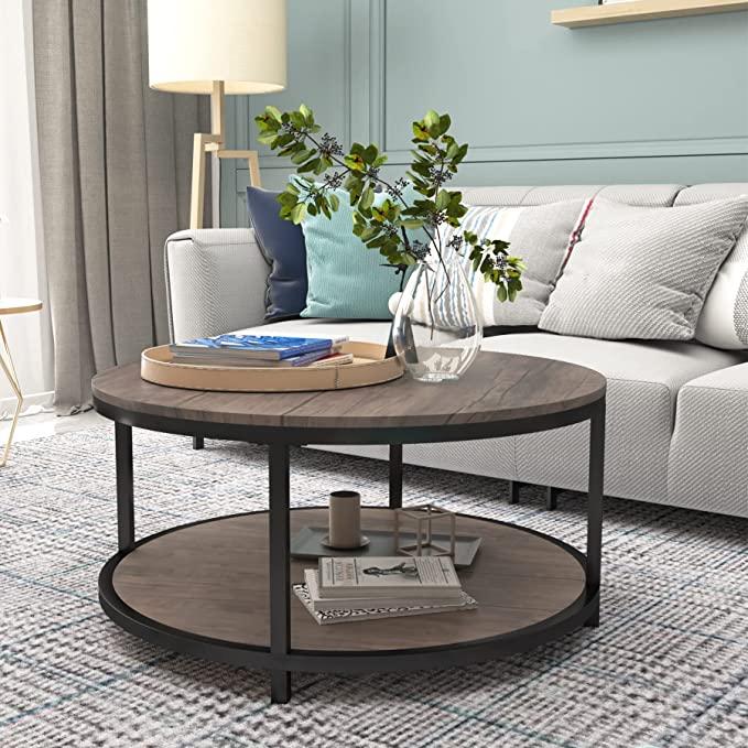 Solid wood cylinder double end table