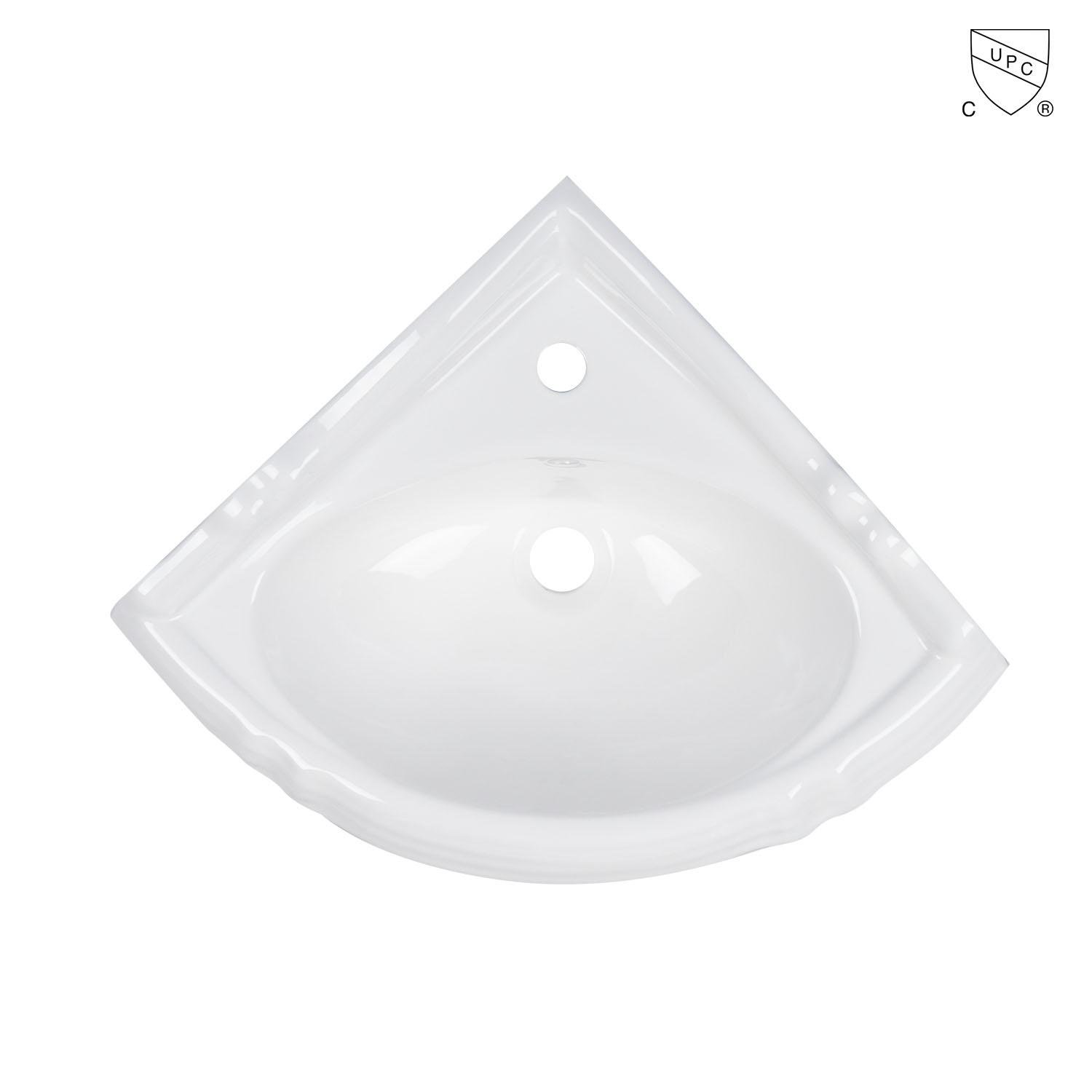 北美CUPC認証浴室衛生間白色優質高溫燒制陶瓷三角立柱盆MB-2060C 5