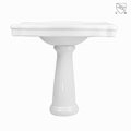 CUPC CSA Vintage white bathroom vitreous china 87cm washbasin pedestal sink 5