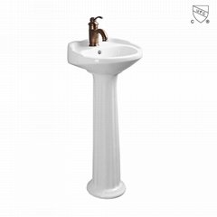 CUPC ADA Bathroom 15 inch tiny oval white porcelain pedestal sink  wash basin