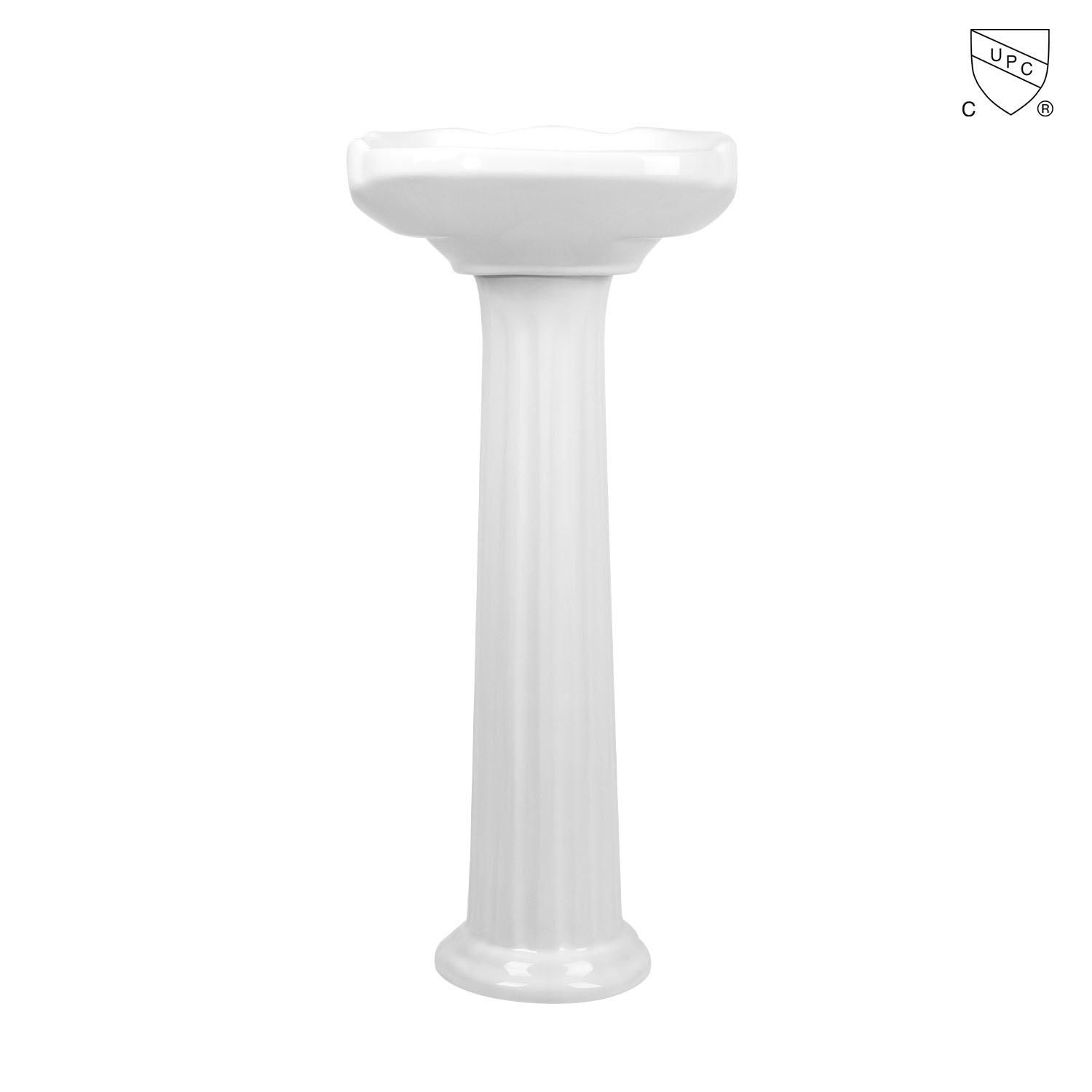 CUPC ADA Bathroom 15 inch tiny oval white porcelain pedestal sink  wash basin 2