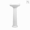 CUPC ADA Bathroom 15 inch tiny oval white porcelain pedestal sink  wash basin 2