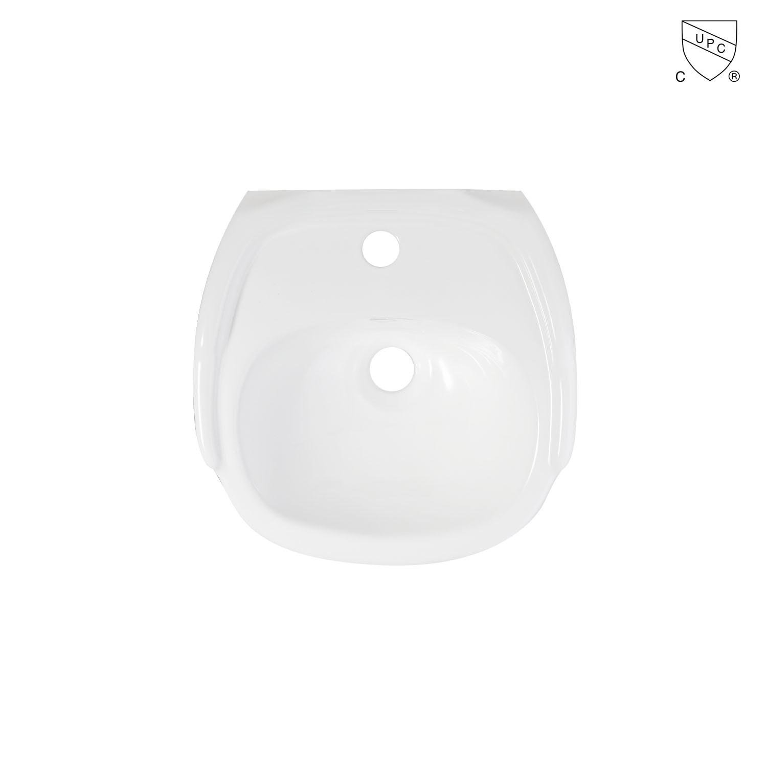 CUPC ADA Bathroom 15 inch tiny oval white porcelain pedestal sink  wash basin 3