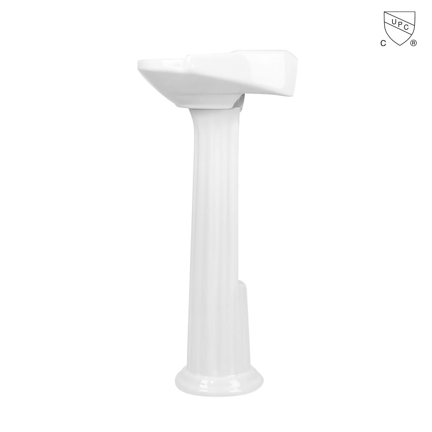 CUPC ADA Bathroom 15 inch tiny oval white porcelain pedestal sink  wash basin 4