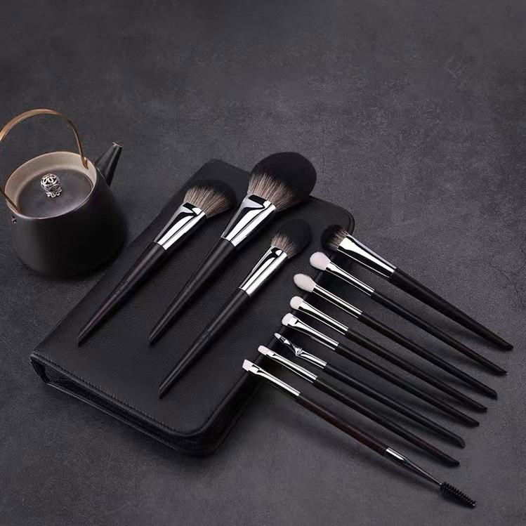 High End Brown Makeup Brush Set OEM       Customized Makeup Brush Set      3