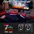 amzon PC computer RGB LED light gaming speaker soundbar 3