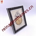 Black and White Granular Embossed Design Photo Frame PS Plastic Picture Frame