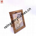 PS Plastic Curved Line Photo Frame Brown Wood Pattern Frame 