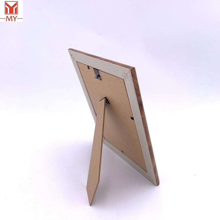 PS Plastic Curved Line Photo Frame Brown Wood Pattern Frame  4