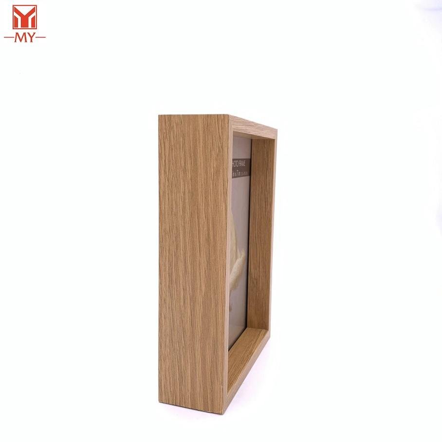 Wood Grain finish Double sided glass photo square picture frame  3