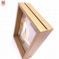 Wood Grain finish Double sided glass photo square picture frame  4