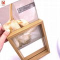 Wood Grain finish Double sided glass photo square picture frame  5