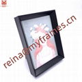 PS Plastic Plain Black Beveled Lines Photo Frame