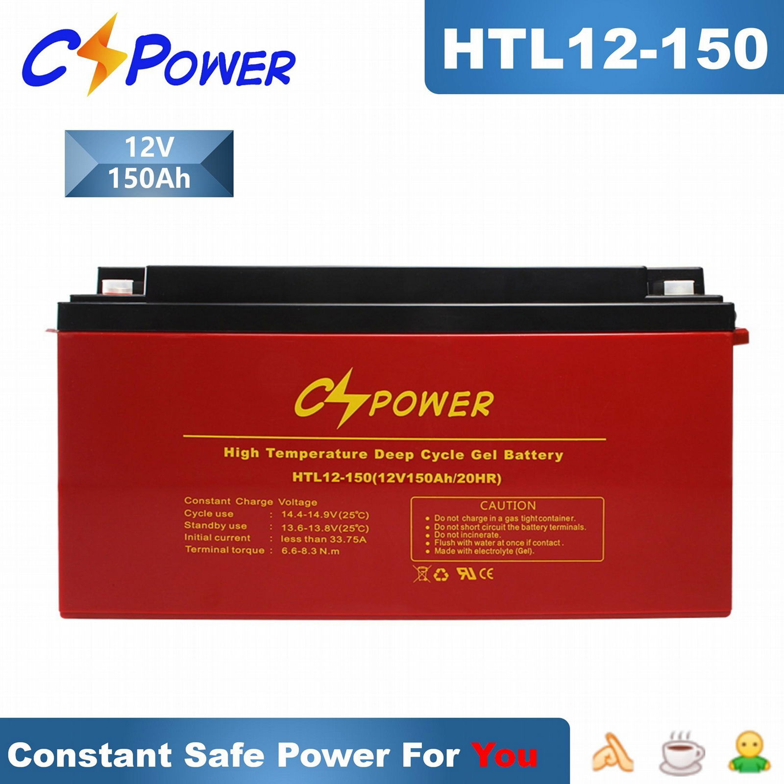 CSPower 12V 100ah 150ah 200ah Deep Cycle Gel Storage Solar Battery for VRLA SLA 