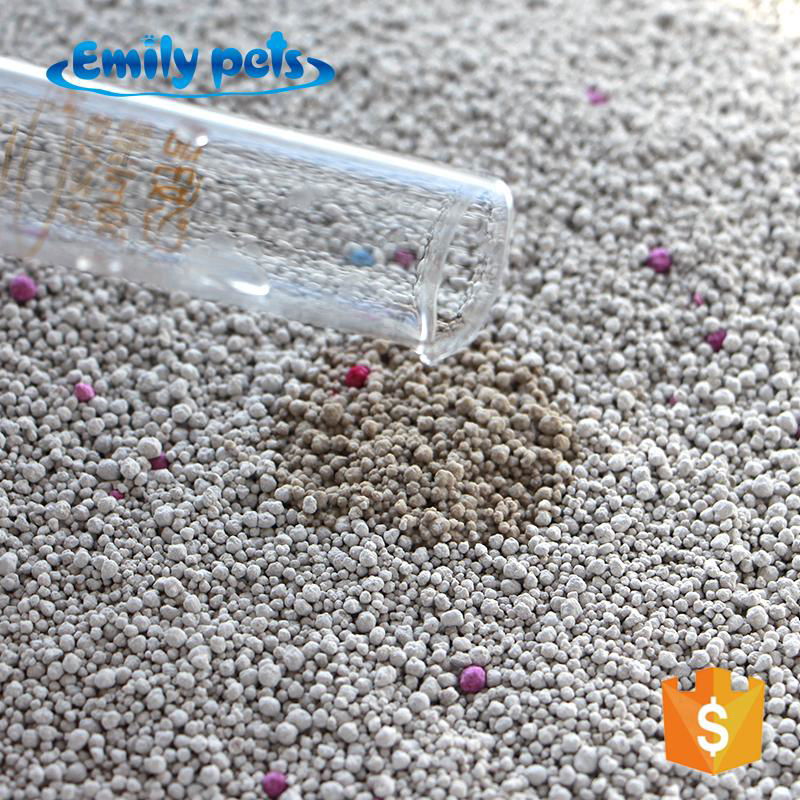 Premium 1-3.5 Mm Ball Shape Colorful Bentonite Cat Litter Strong Clumping 5