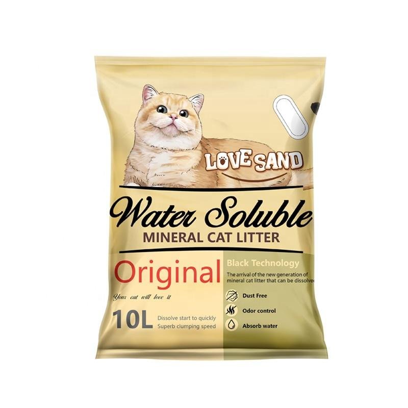 black technology water soluble mineral litter flushable clumping cat sand