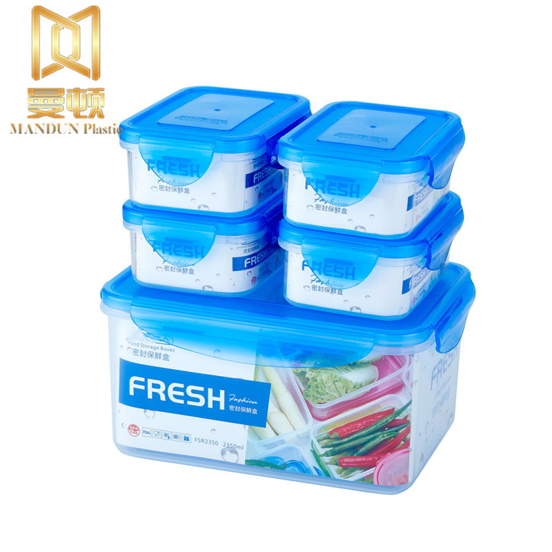 Transparent plastic container for food preservation microwave heating 3