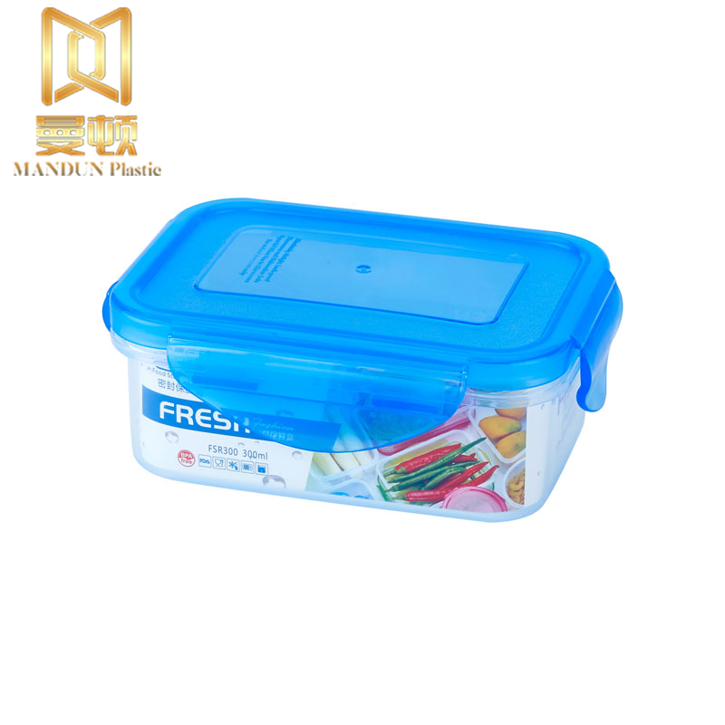 矩形透明塑料保鮮盒用於蔬菜水果肉食海鮮冰箱保鮮微波爐加熱 2