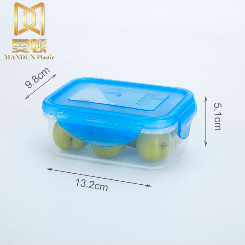 矩形透明塑料保鮮盒用於蔬菜水果肉食海鮮冰箱保鮮微波爐加熱