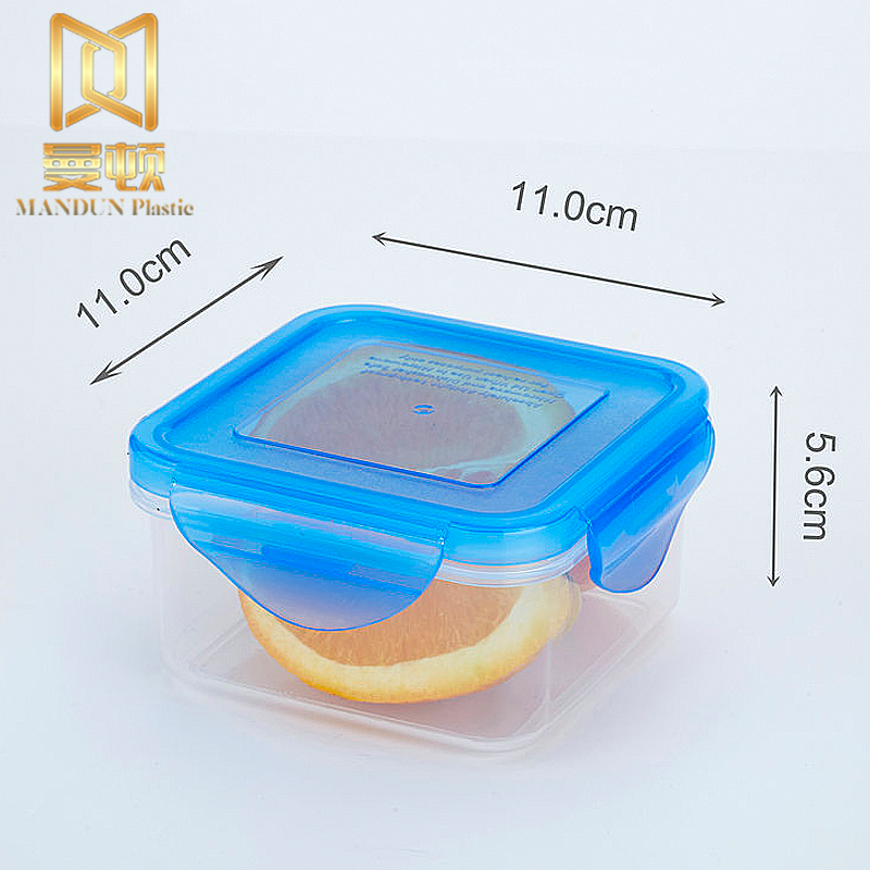 正方形透明塑料保鮮盒用於蔬菜水果麵條海鮮冰箱保鮮微波爐加熱