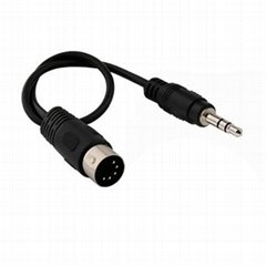 3.5cm MIDI5芯公头音频适配器电缆DIN5公头到DC3.5公头连接电缆