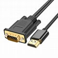 高品质纯铜HDMI至VGA转换电缆、视频适配器电缆、HDMI至VGA电缆 1