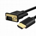高品质纯铜HDMI至VGA转换电缆、视频适配器电缆、HDMI至VGA电缆 2