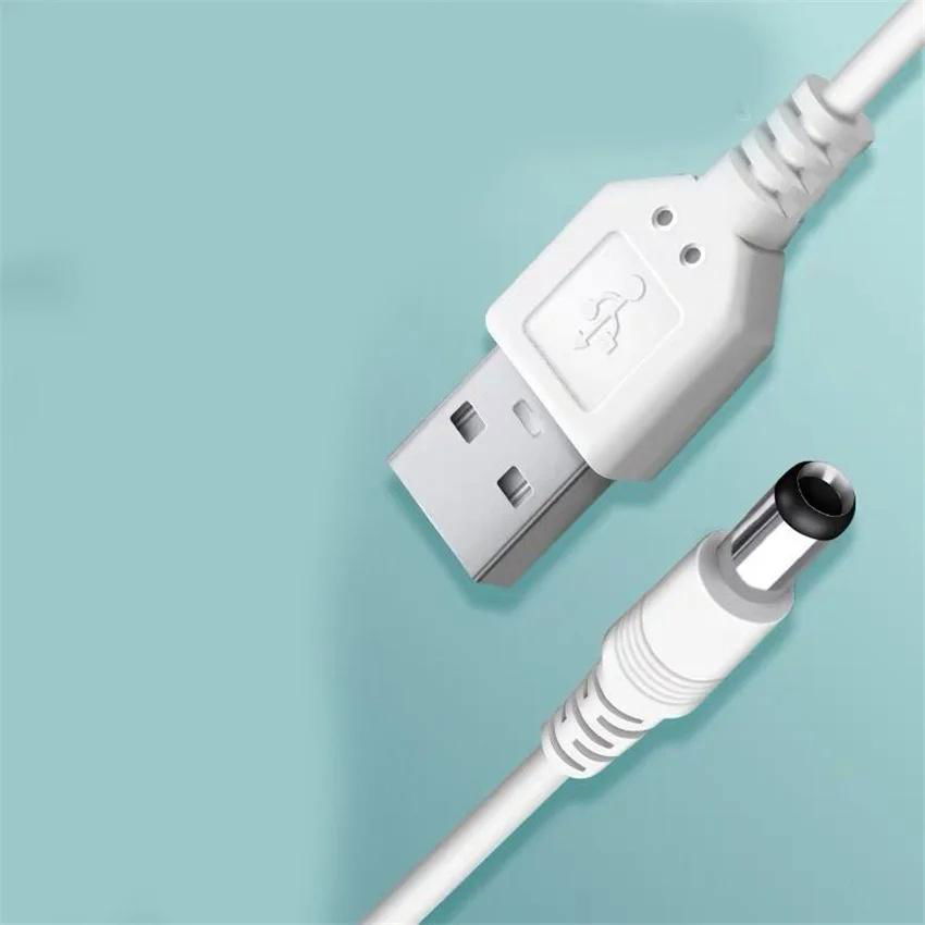  USB White Cord Computer Heatsink Charging Cable Power Cord DC5.5*2.1 2
