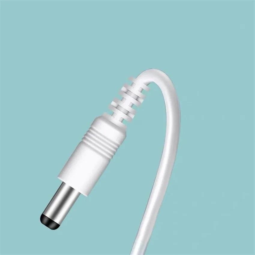  USB White Cord Computer Heatsink Charging Cable Power Cord DC5.5*2.1 5