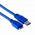 USB 3.0 data cable dual copy male head to Micro 3.0B expansion cable 1