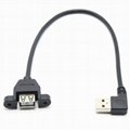 黑色全铜USB母头到打印机方形端口公头到母头接线 2
