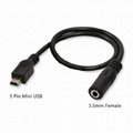  cable mini USB to 3.5 audio speaker cable T-shaped square conversion cable  3
