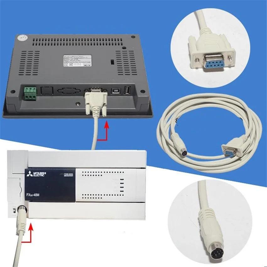 PLC连接线PLC编程数据线DB9内螺纹至MD8引脚电缆信号线 4